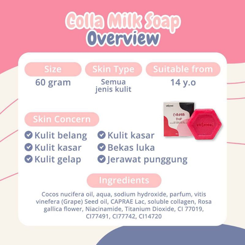 WITMOOI COLLA MILK SOAP / SABUN PEMUTIH BADAN