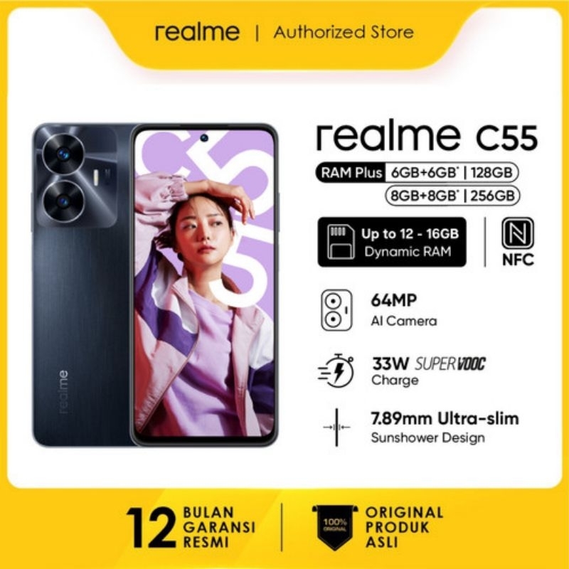 Realme C55 8/256 RAM 8GB Internal 256GB Garansi Resmi