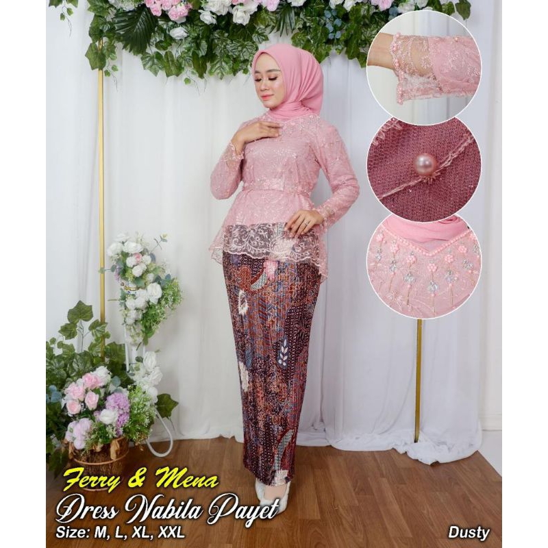 KEBAYA ORIGINAL//TUNIK NABILA PAYET//SERAGAMAN KELUARGA//BAJU PESTA LAMARAN//KEBAYA WISUDA//BAJU LEBARAN//SETELAN KEBAYA MODERN//BY FERRY MENA