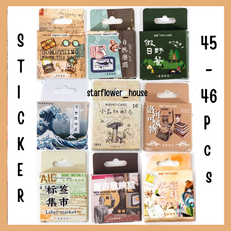 

45pcs Stiker Aesthetic Box Lucu Murah Dekorasi Hias Diary/Journal/Scrapbook/DIY