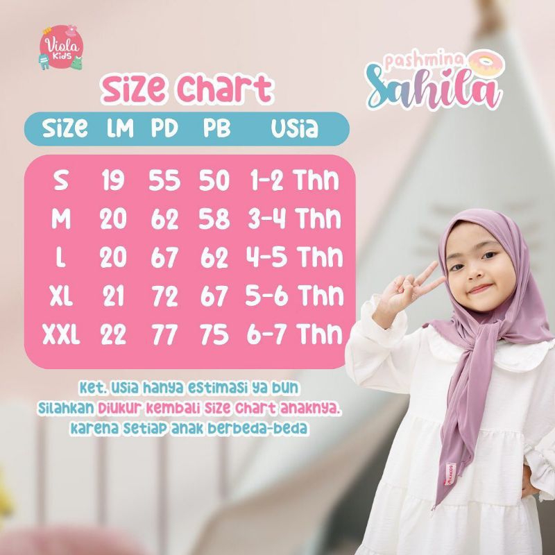 PASTAN SAHILA VIOLAKIDS | JILBAB ANAK PEREMPUAN |PASHMINA INSTAN