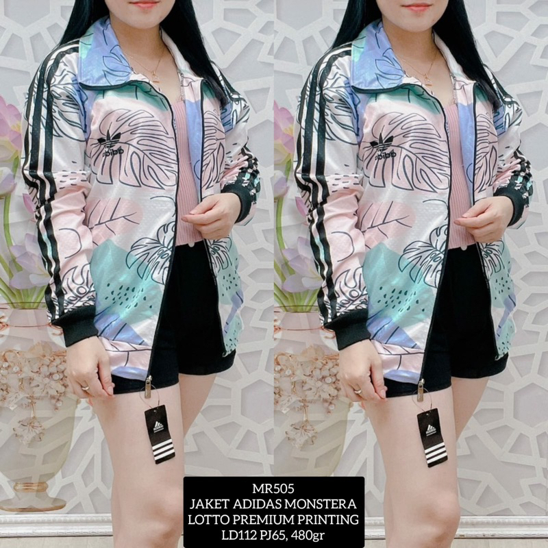 jacket adidas wanita full print