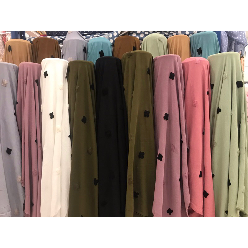 Crinkle Pompom / Cey Crinkle Pompom Motif Kotak / Cey Crinkle Airflow Motif Bordir Twotone