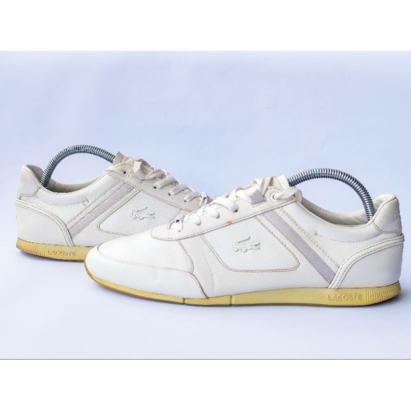 Sepatu Sneakers Lacoste Menerva White Leather Original (Second) (Preloved)