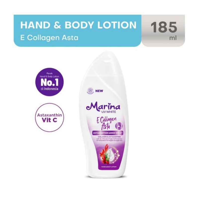 Marina Hand Body Lotion Uv White E Collagen Asta 185ml