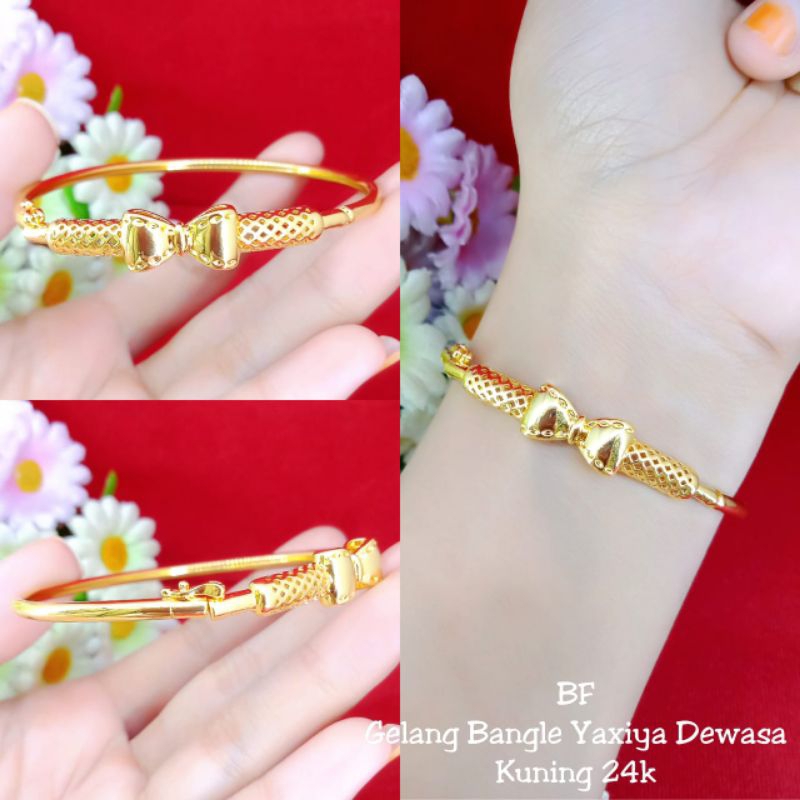 gelang bangle pita lapis emas 24k