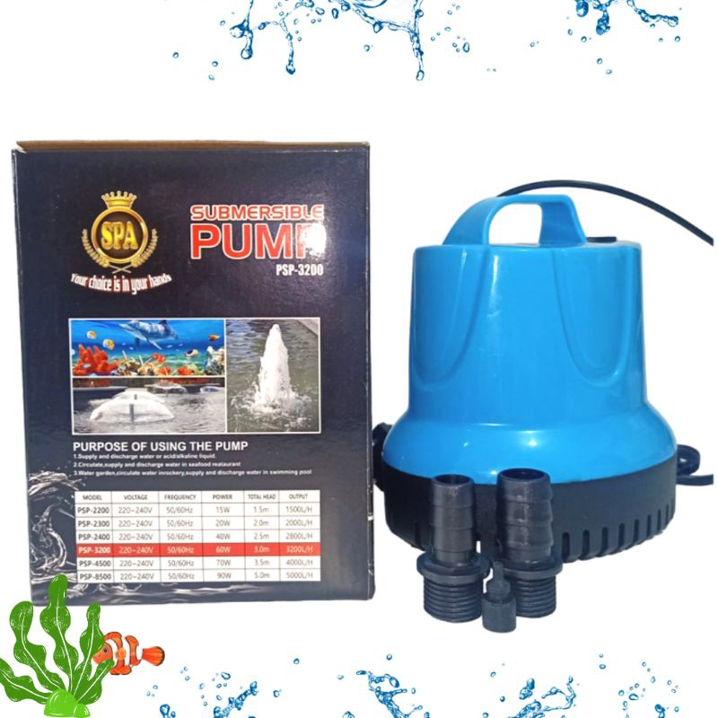 Promo Murah Pompa Kolam Aquarium Submersible Pump SPA PSP 3200