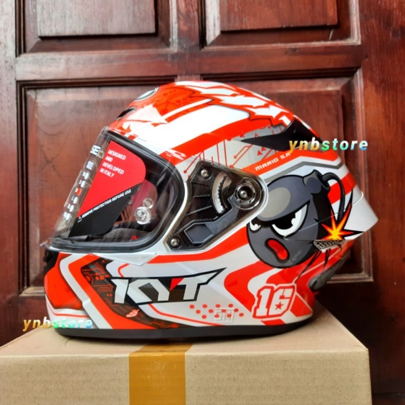 Helm KYT TT Course Motif Super Mario Edition | KYT TTC Motif Edisi Supermario | Helm Fullface Viral 