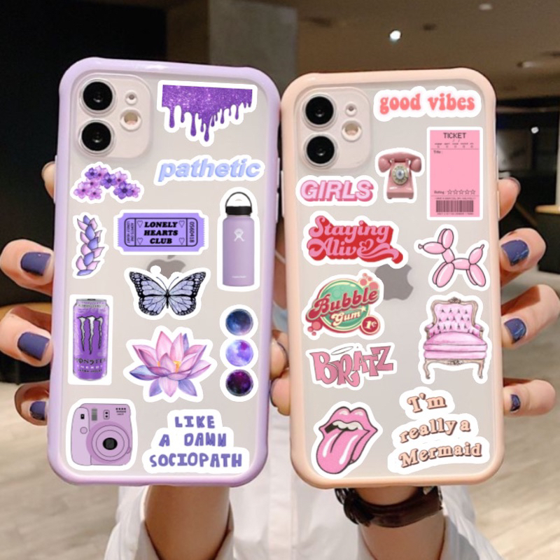 Stiker Aesthetic Tumblr Deco glossy Hp Laptop dan lain-lain ( Sudah Cutting ) / Aesthetic Sticker Se