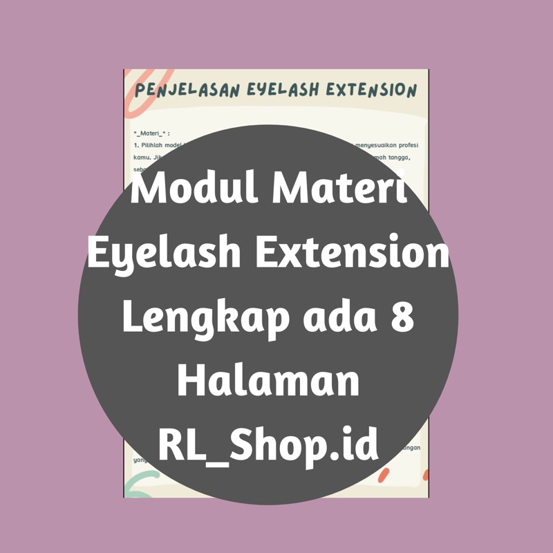 Modul Eyelash extension murah| Bisa Cetak & By Pdf