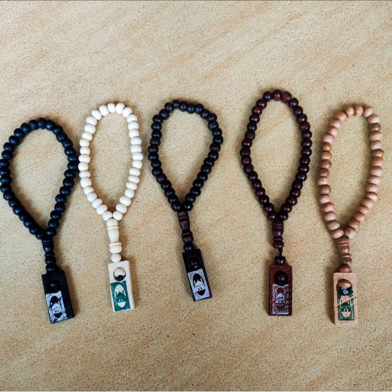 Souvenir Tasbih Kayu 33butir Kemas Plastik Tebal Haji Umroh Aqiqah Sunatan Hajatan Tahlil 7 40 100 1000 harinya