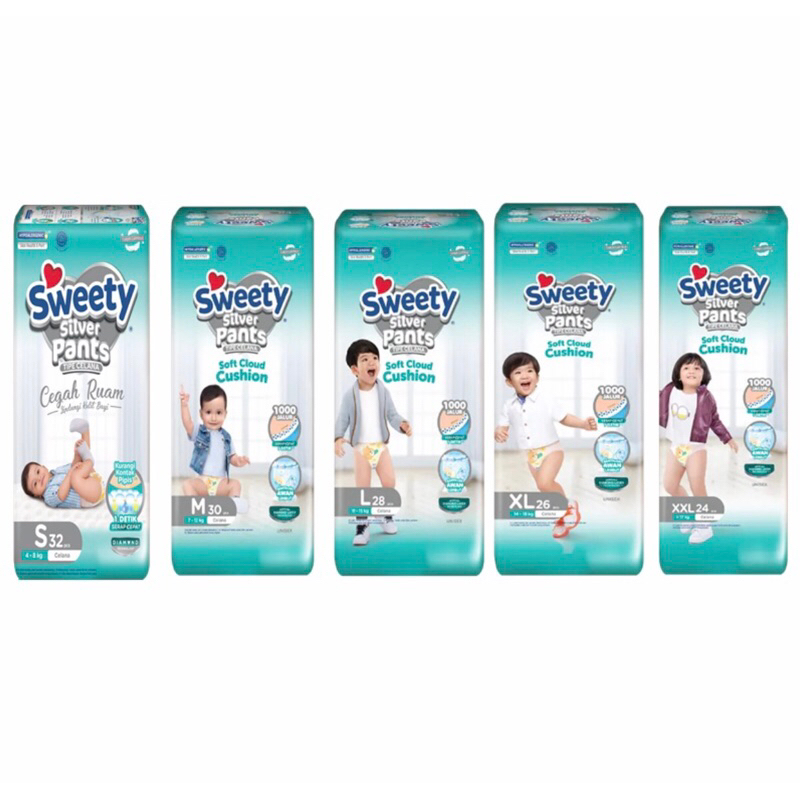 Sweety silver pants tipe celana S32/M30/L28/Xl26