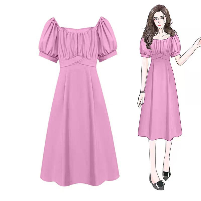 midi dress wanita dres anifa korean fashion hn/pakaian wanita kasual dress selutut gaun bumil jumbo