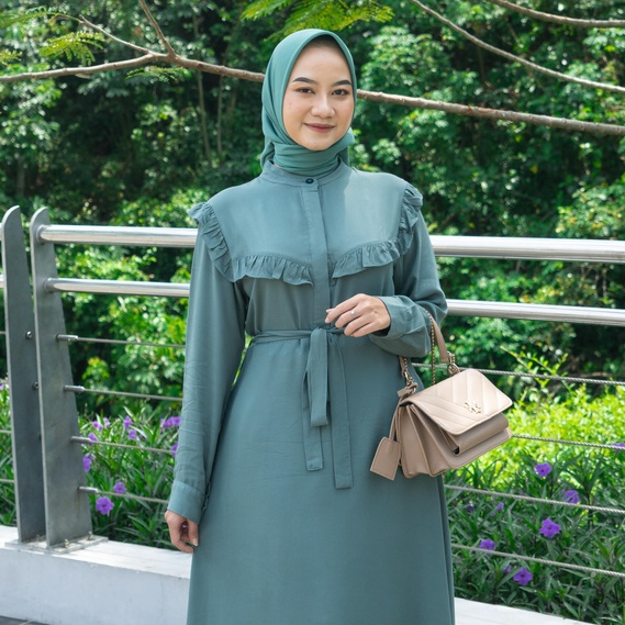 SHEVA DRESS SIZE M,L,XL TERBARU BAHAN RAYON TWILL PREMIUM PAKAIAN GAMIS TERLARIS MUSLIM WANITA BY ZENIC ID BISA COD