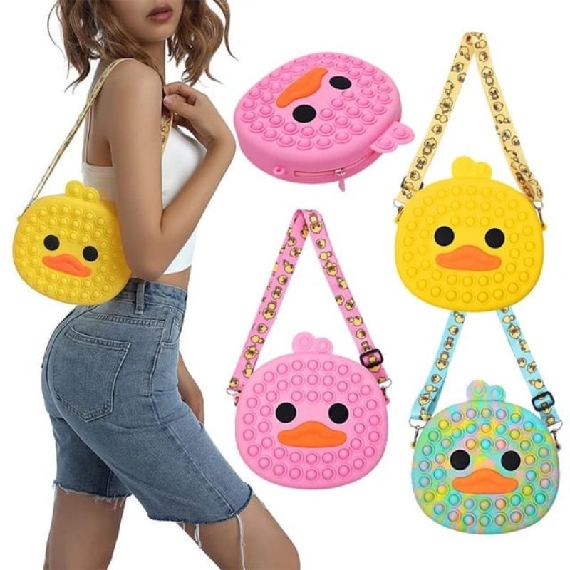 Tas pop,it anak-anak karakter bebek/ slempang wanita impor