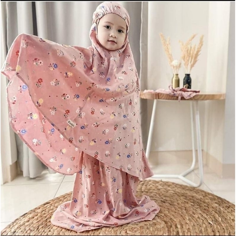 MUKENA COUPLE IBU DAN ANAK MOTIF FLOWER/MUKENA RAYON PREMIUM