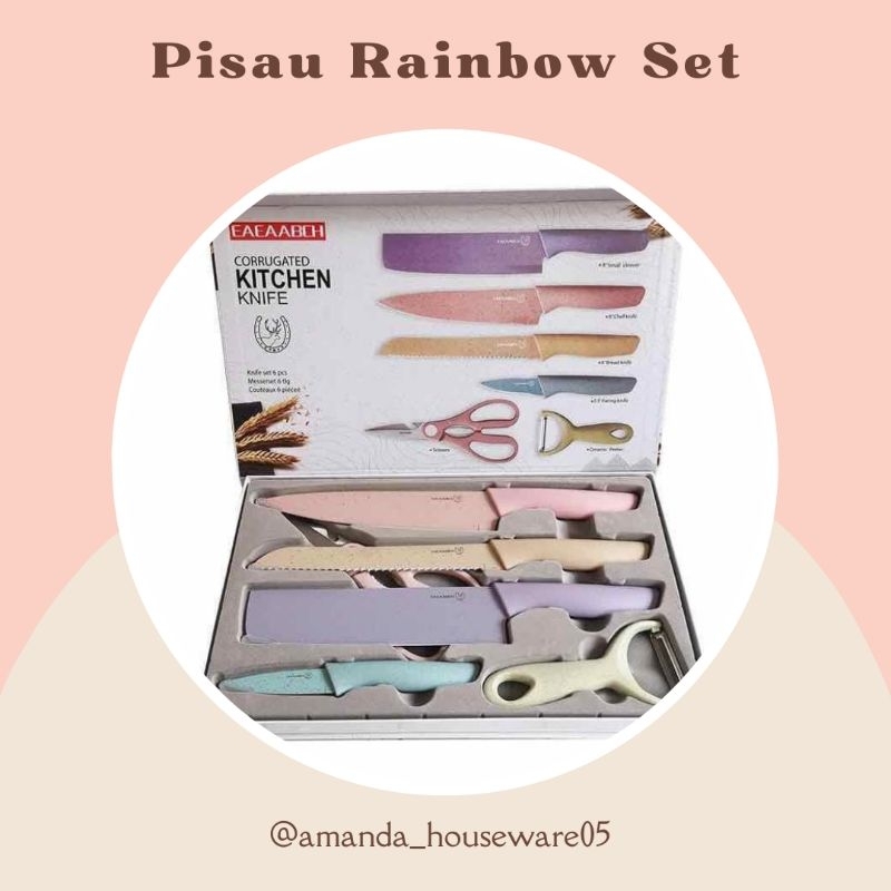Pisau Rainbow Set 6 in 1