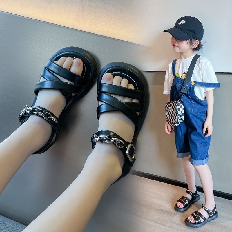【FREE BOX IMPORT】VF719 - Sandal Tali Chain Anak Perempuan Fashion Import
