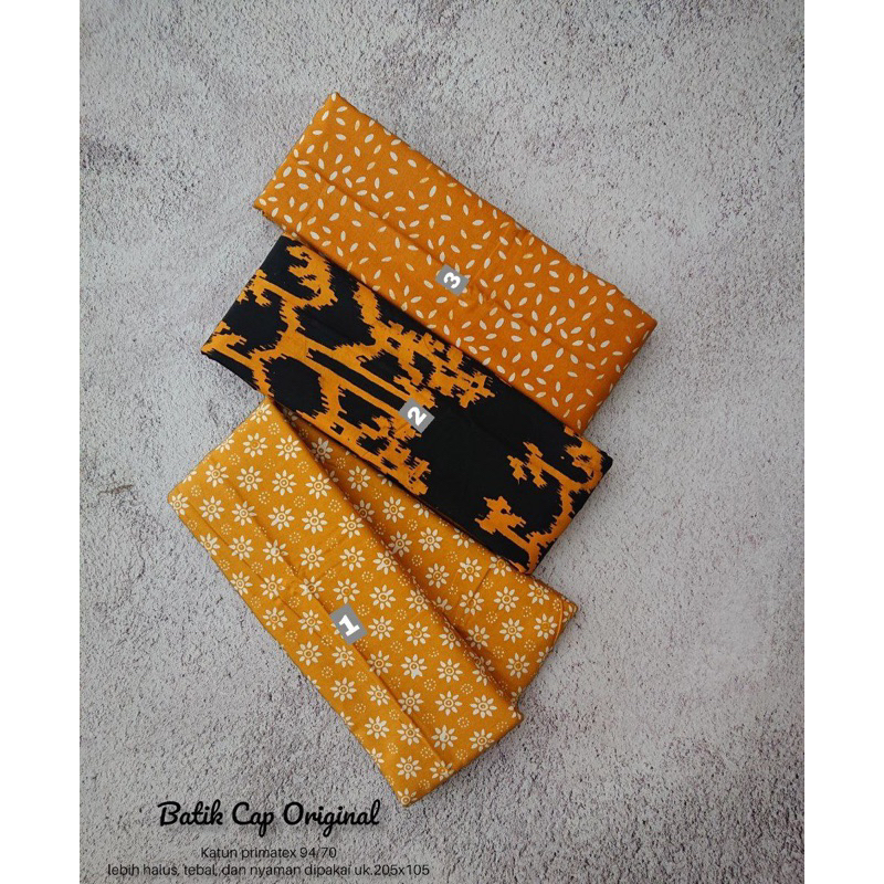 kain batik cap garutan warna kuning