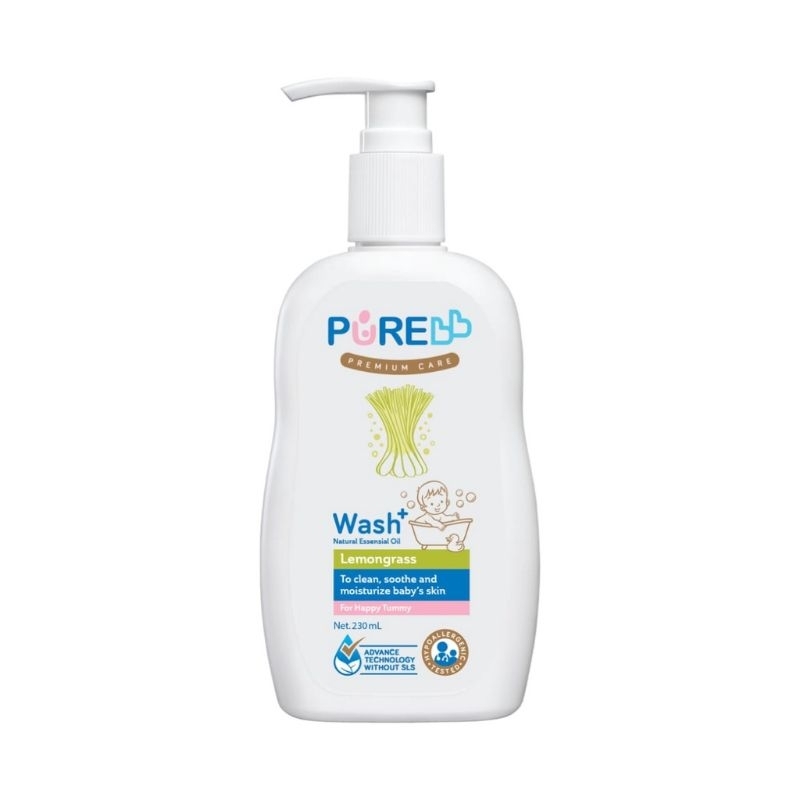 Purebb Wash+ Lemongrass 230Ml/Sabun Mandi Bayi Wangi Lemongrass