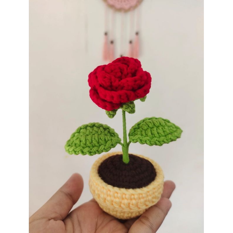 Crochet mini flower / bunga rajut / hiasan meja / bunga rajut mini hiasan meja