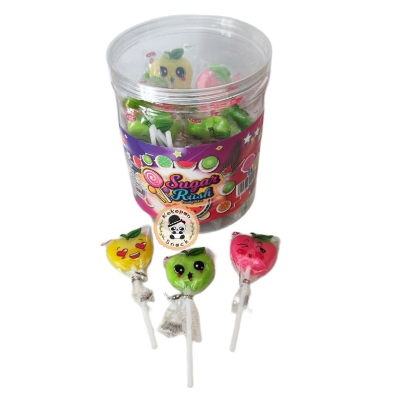 SUGAR RUSH LOLIPOP TOPLES KECIL ISI 30