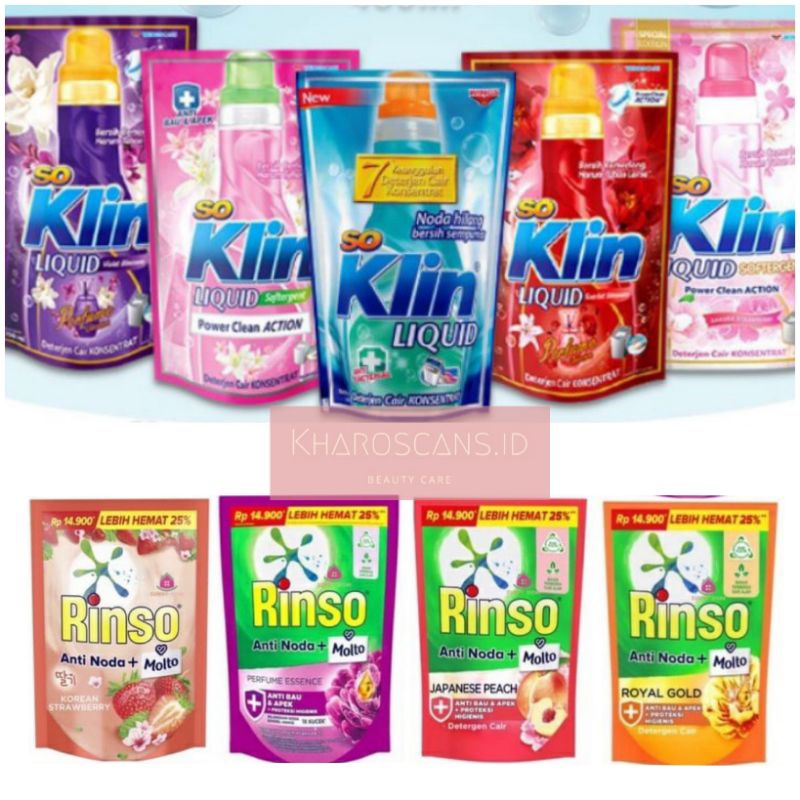 [PROMO] RINSO MOLTO | SOKLIN Detergent Cair Korean Strawberry 510ml ~ 565ml
