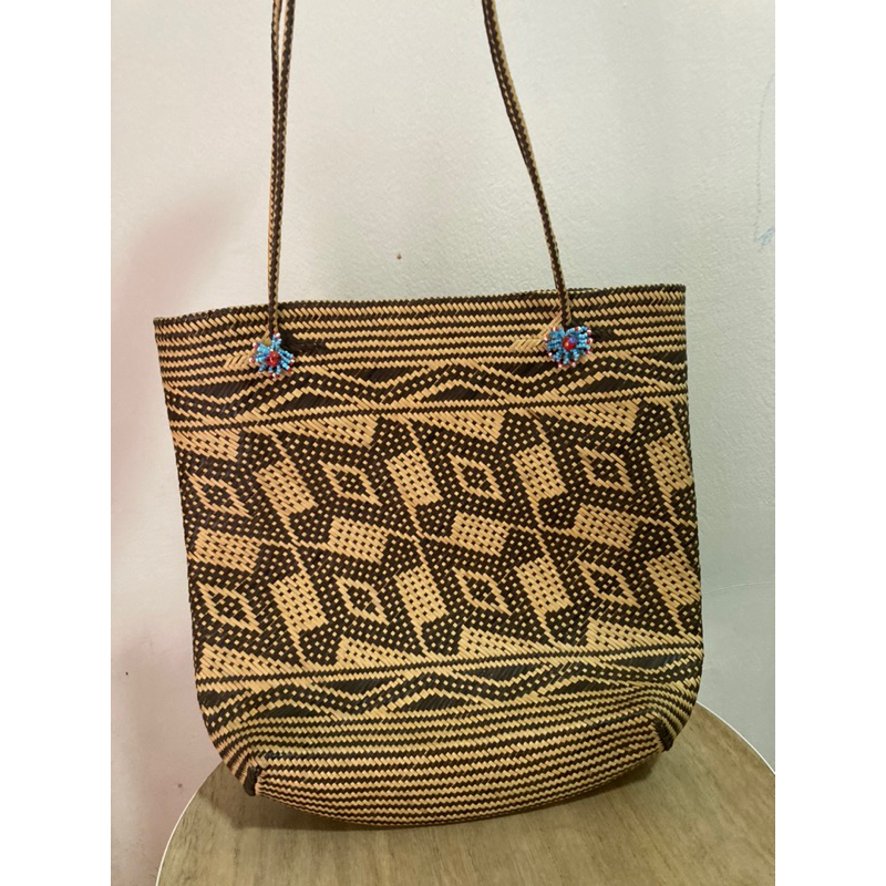 Preloved Second Tas Ayaman Rotan Melak Keranjang Original Asli Kalimantan Timur Dayak Pampang Samari