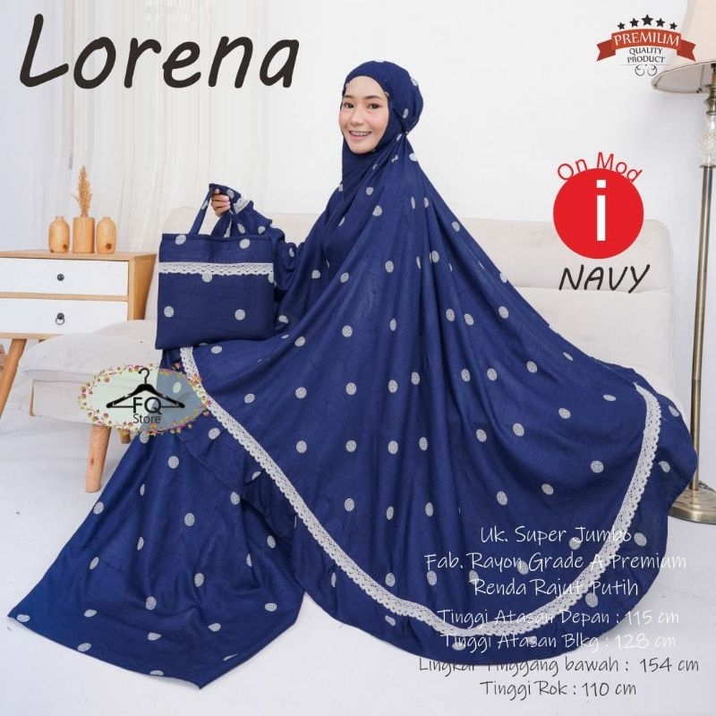 lorena mukena/akari mukena rayon / illa jumbo syahrini