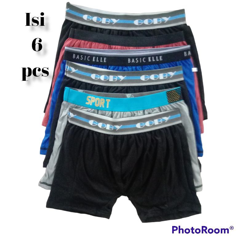 Celana dalan pria boxer 6pcs