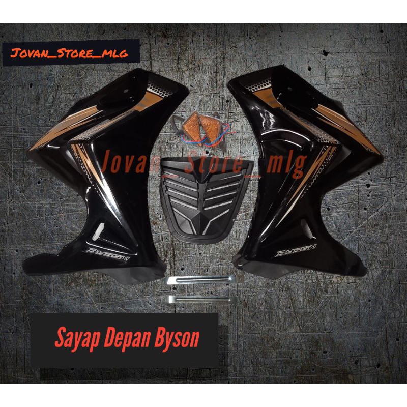 Half Fairing Sayap Depan Fairing Fering Byson Old Karbu+ Sein dan Segitiga Cover Mesin + Besi Bracke