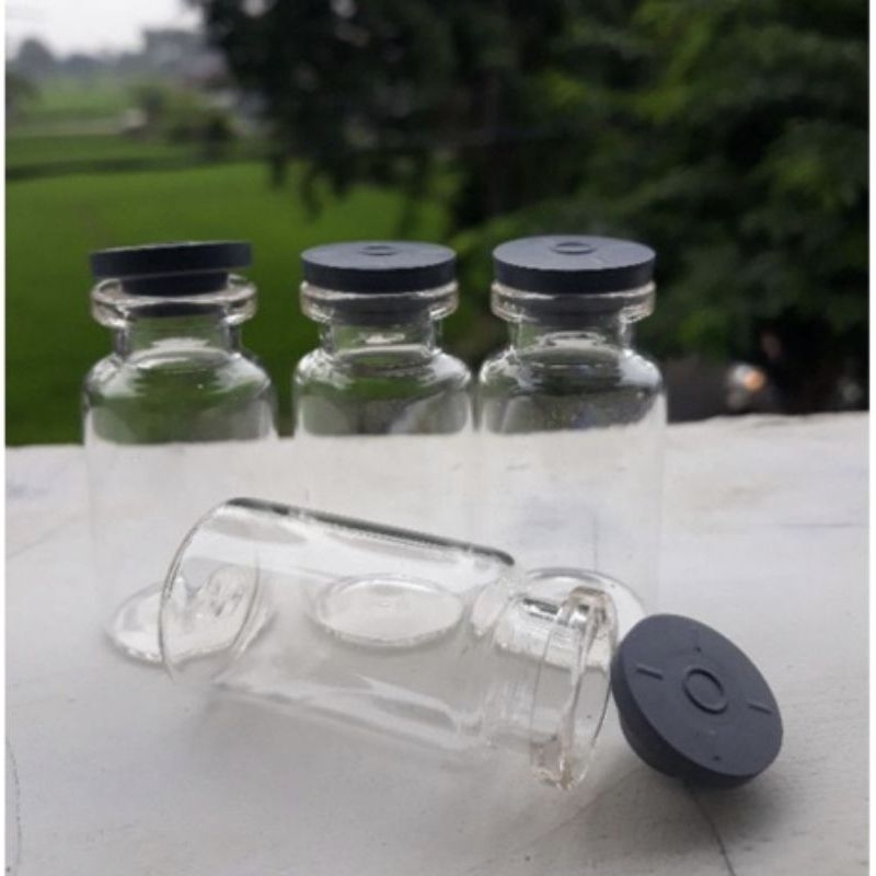 BOTOL VIAL 10ML // BOTOL KACA+TUTUP KARET