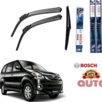 Paket wiper Depan Belakang mobil Avanza Xenia 2004-2010 Frameless original Bosch