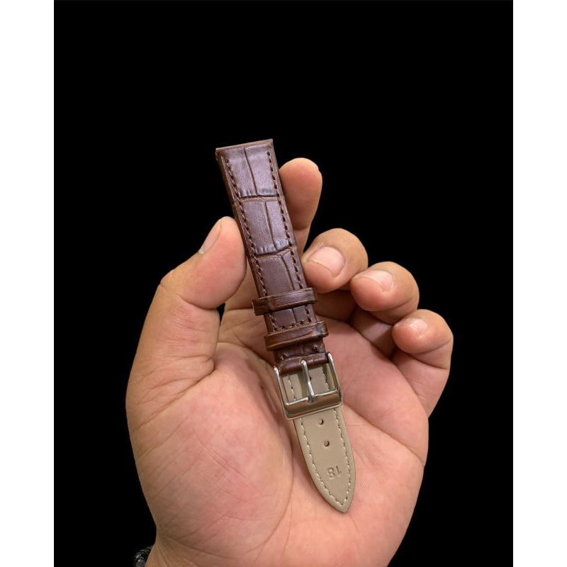 Strap tali jam tangan coklat tua tipis cocok buat jam tangan tipis