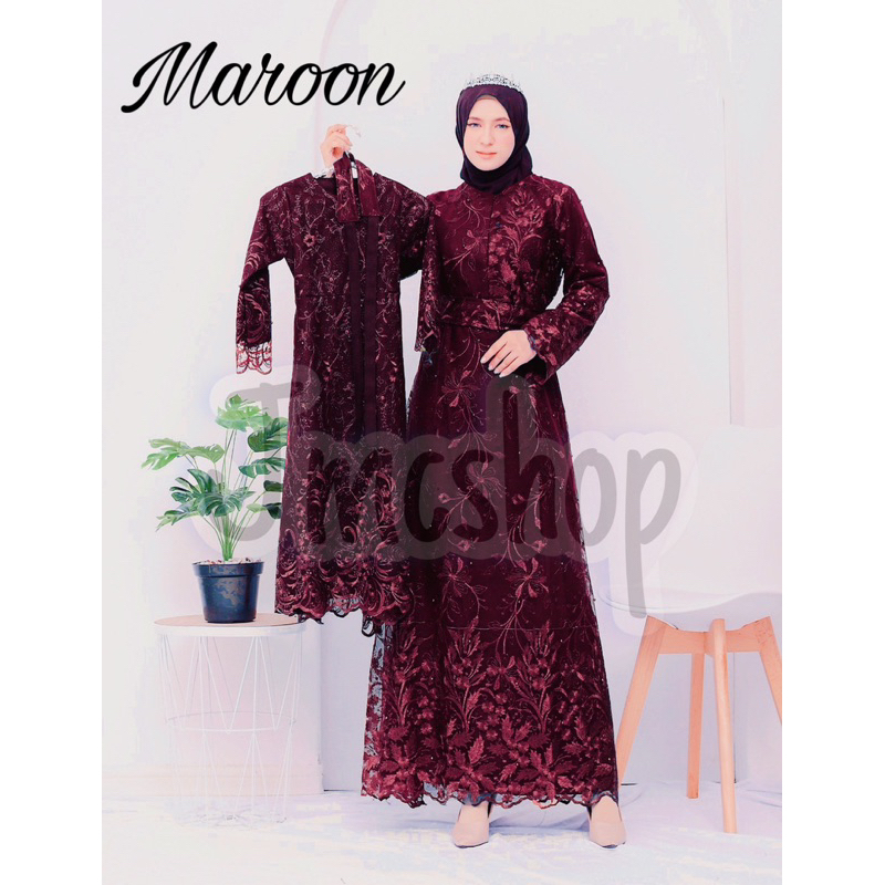 Gamis Sarah bisa couple ibu dan anak/ gaun dress mewah kondangan lebaran bridesmaid terbaru busui friendly