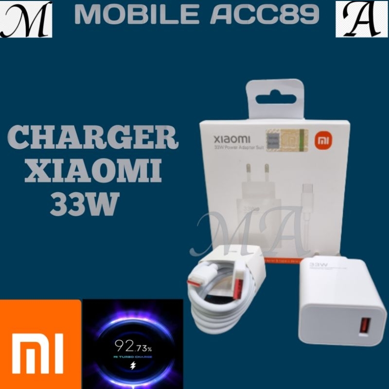 Charger Xiaomi 33 Watt Original Turbo Charger Type C Fast charging