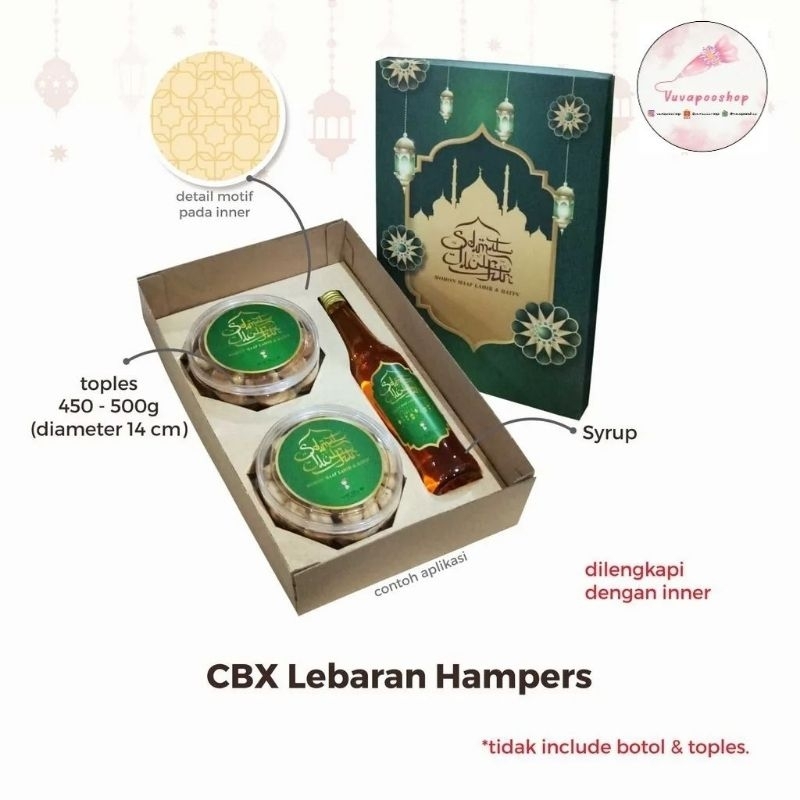 Box Semi Hampers Lebaran / Dus Toples Hampers Kue Kering Idul Fitri