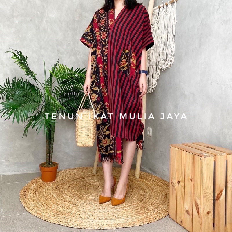 7 motif kaftan dress tunik batik tenun mix lurik