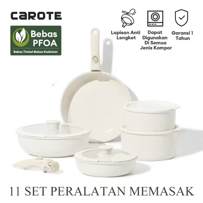 Carote Detachable Eight Mile Place Bisa Dilepas SET 5 PCS Non Stick Pan