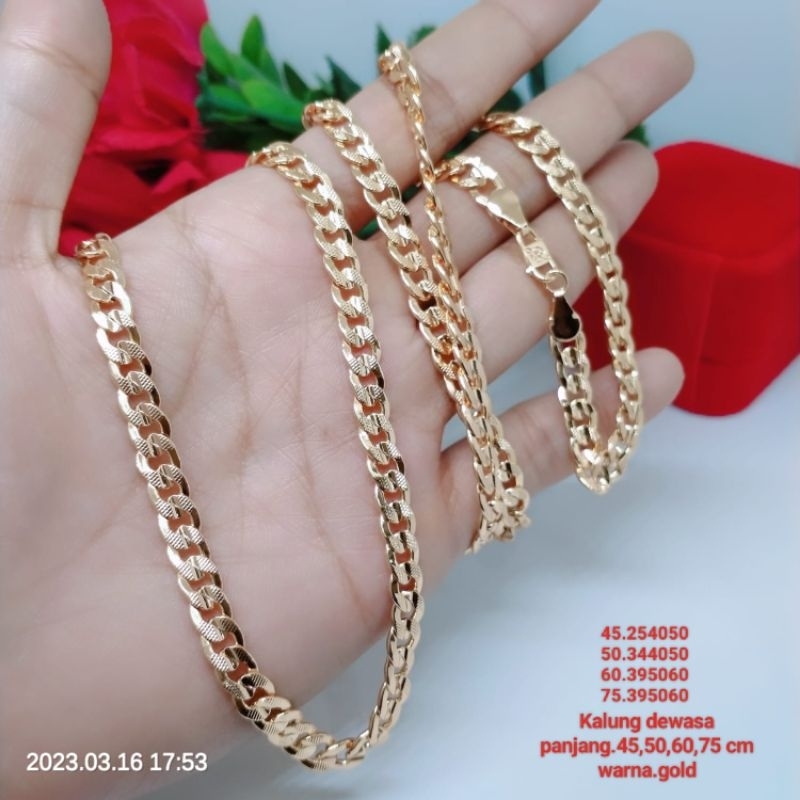 Kalung Rantai Jumbo Premium Perhiasan Lapis Emas