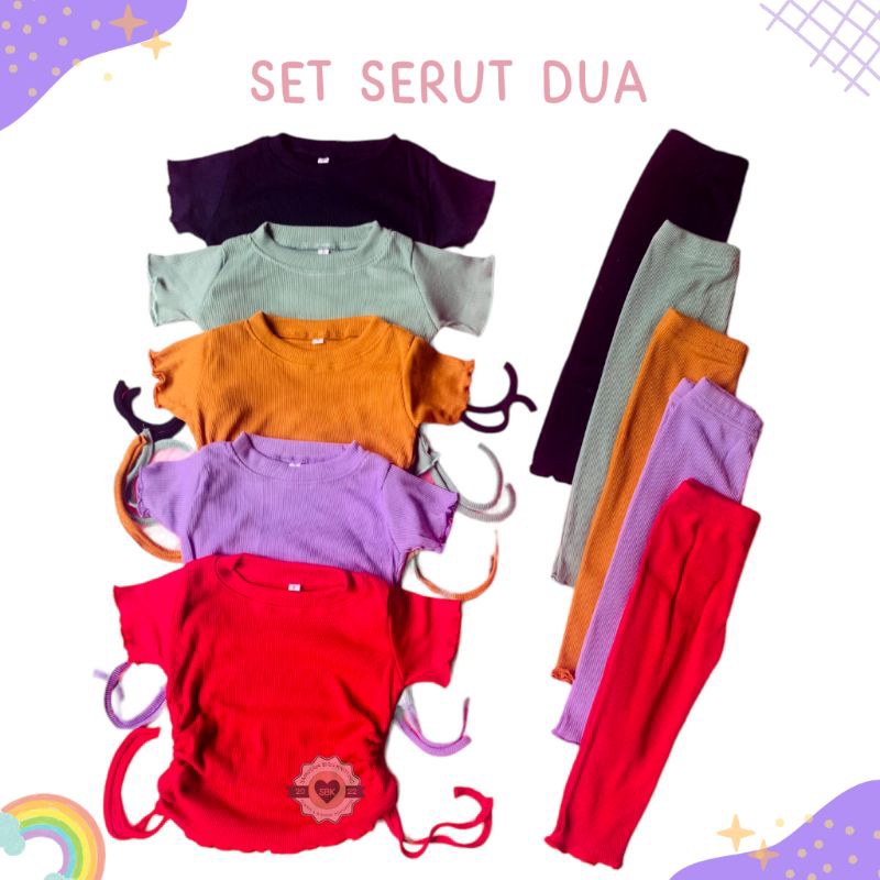 Baju Oneset Anak Perempuan Kerut Samping Kalila Ruffle Knit Tee Bahan Rib Knit Halus Dan Lembut 1-5 Tahun