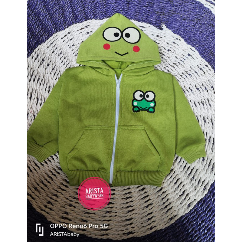 JAKET FLEECE HOODIE BAYI SAKU DEPAN