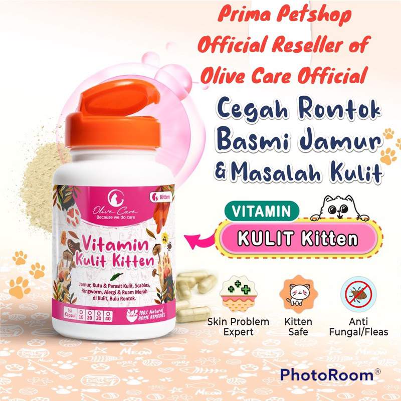 Olive Care Kucing 1 KAPSUL Vitamin Kulit KITTEN Jamur Parasit Scabies Ringworm Ruam Kulit Alergi Kulit