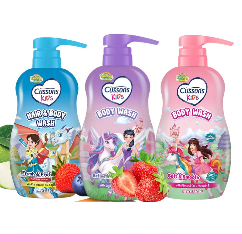 Sabun Mandi CUSSONS Kids Body Wash Pump 280ml / Kid Cusson Sabun Mandi Anak 280 ml Fantasy Land Unicorn Doy