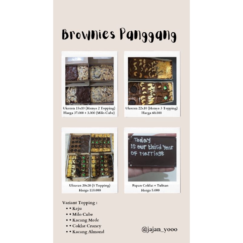 

BROWNIES PANGGANG