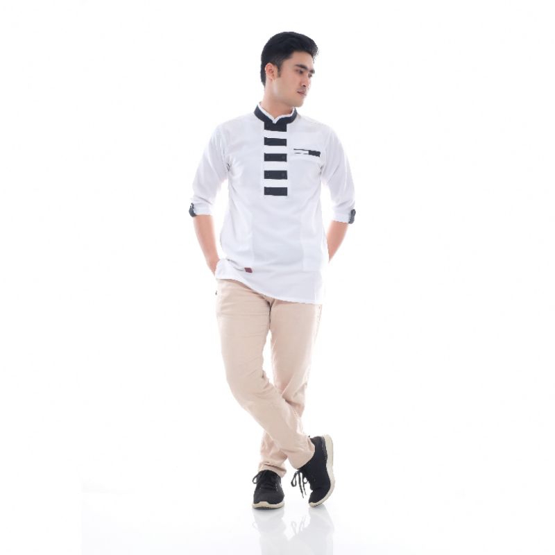 Grosir Baju Koko Murah Bandung Koko Simple Cowok Aliyar Putih