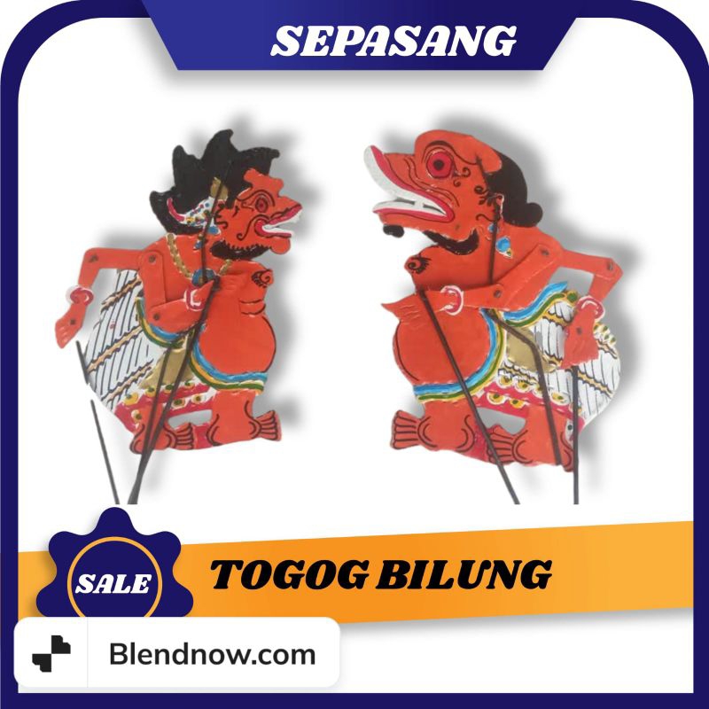 TOGOG DAN BILUNG SATU PASANG TOKOH WAYANG KULIT WAYANG BAHAN KERTAS KARTON DUPLEK