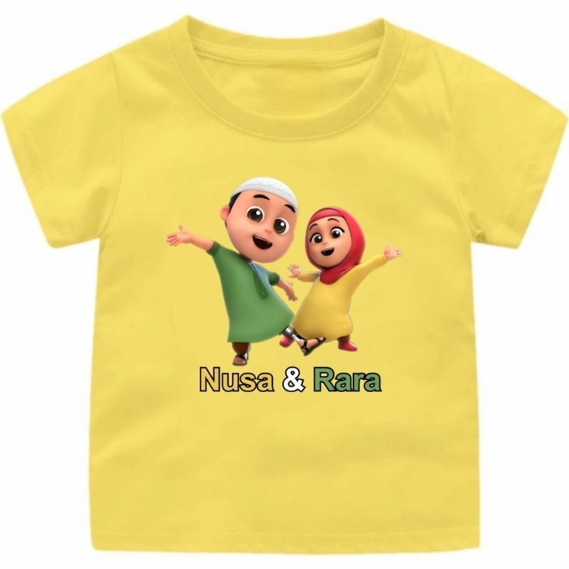 BAJU KAOS ANAK CEWEK-COWOK NUSA DAN RARA 1-12TAHUN UKURAN.S.M.L.XL.XXL.3XL/PAKAIAN ANAK ANAK