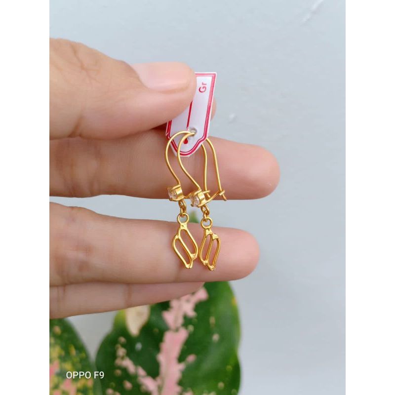 anting perak asli 925 lapis emas 22karat