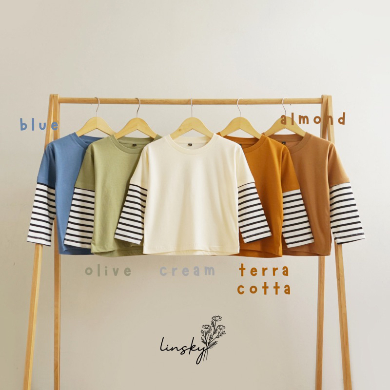 LINSKY BABY - Long Stripe Tee Kaos Anak Unisex